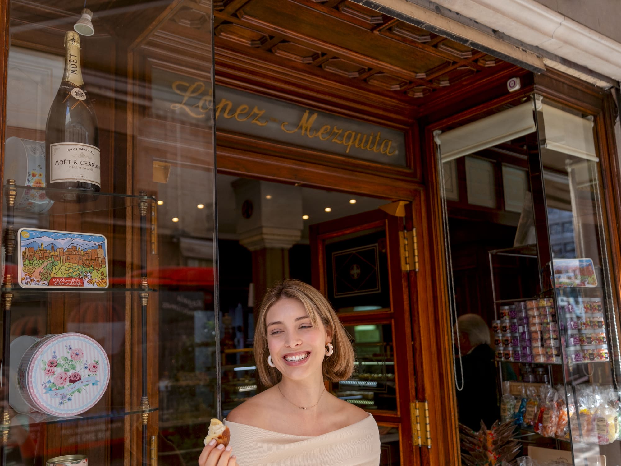 a woman smiling at camera