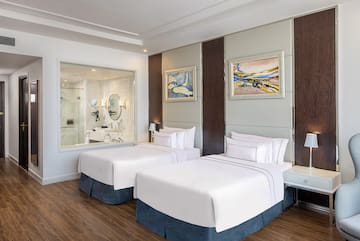 a room with two beds