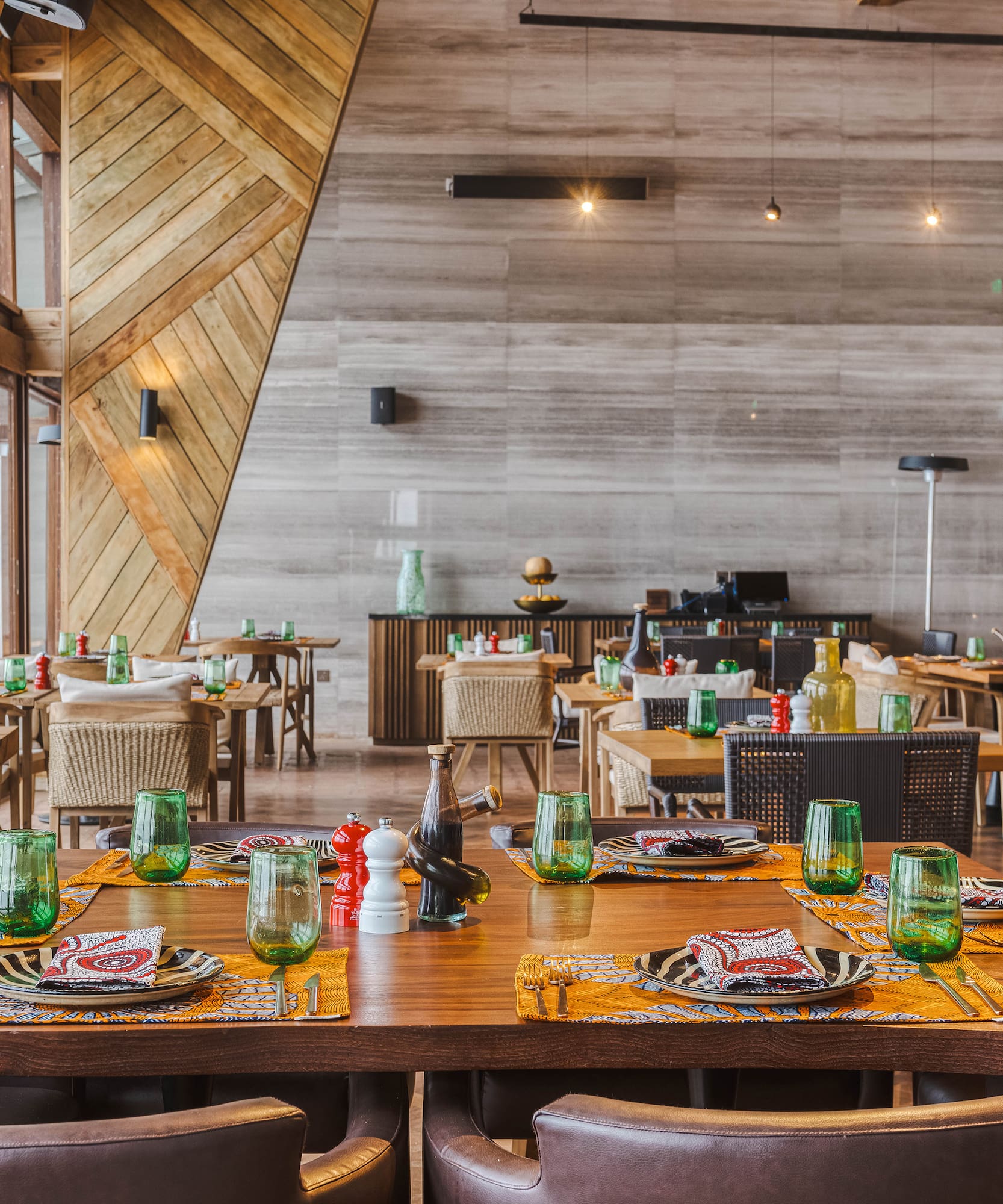 a restaurant with tables and chairs