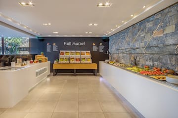 a fruit stand in a store