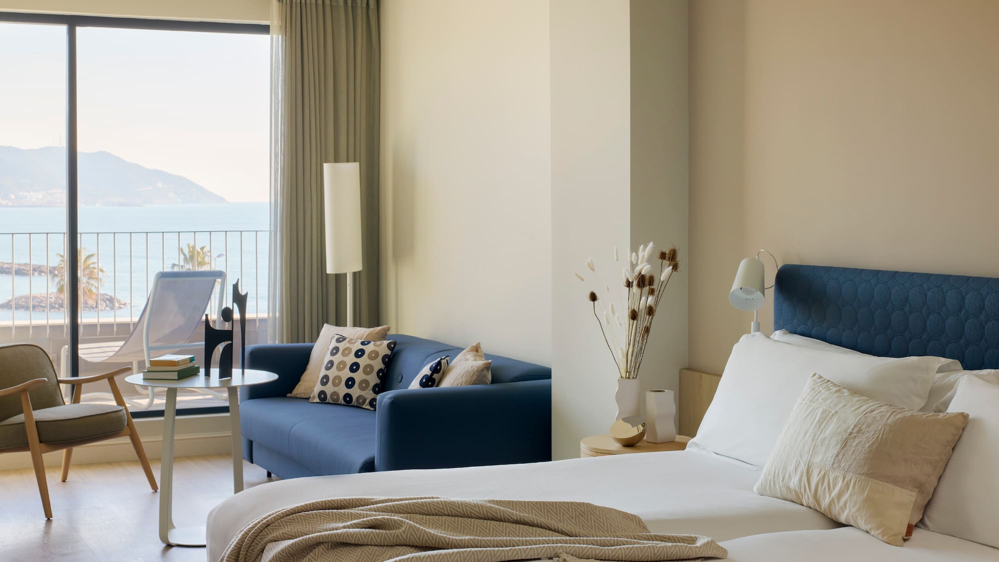 a room with a bed and a couch