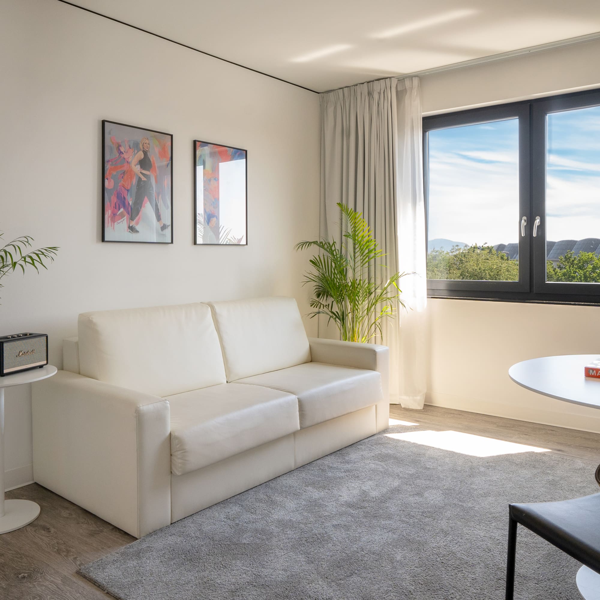 a white couch in a room