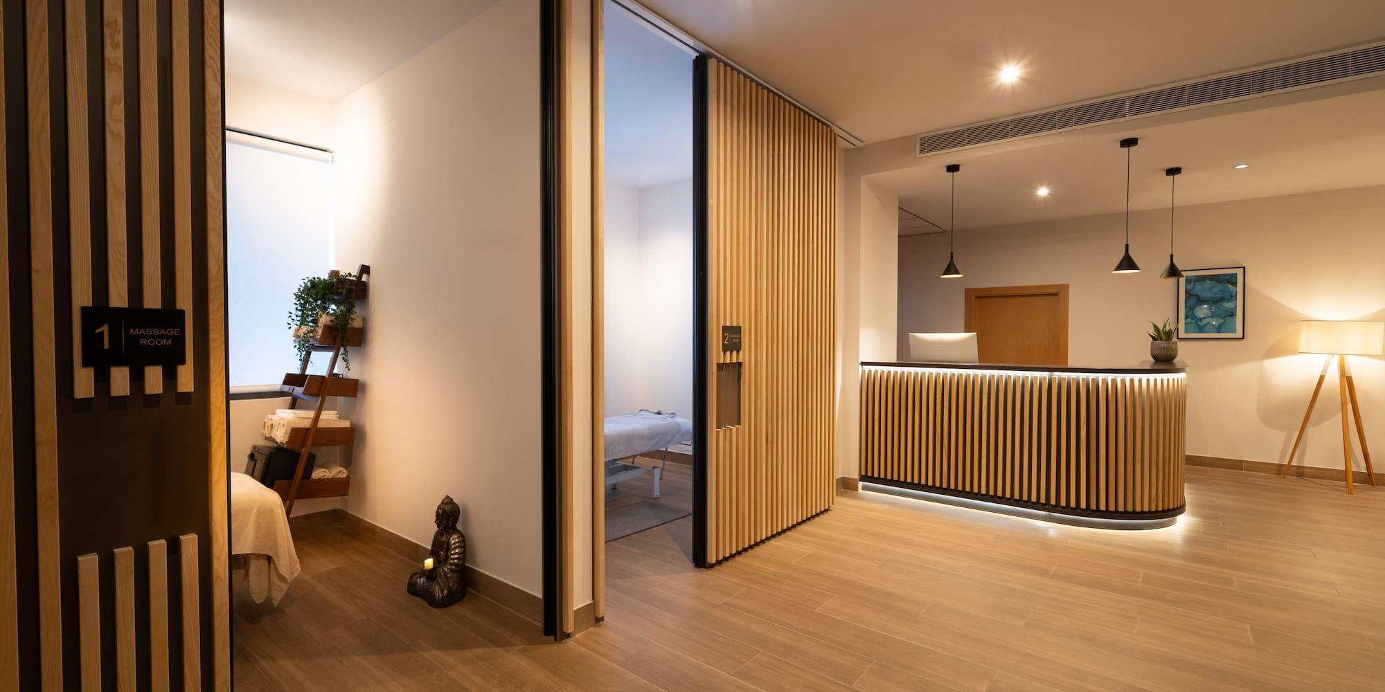 a pool in a building