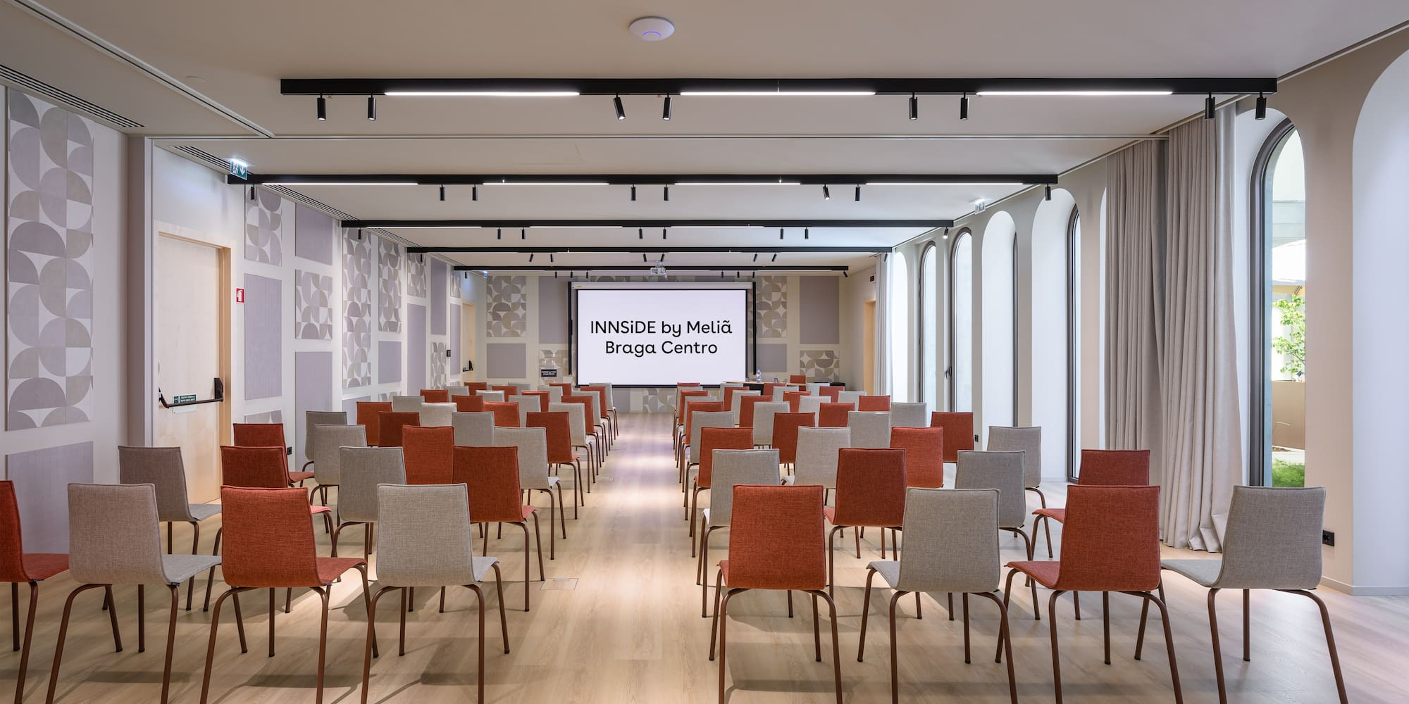 a room with many chairs