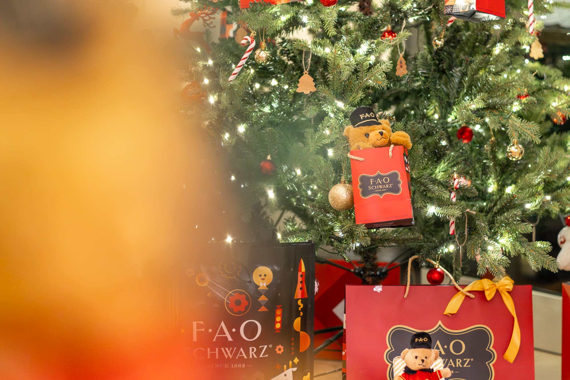 a christmas tree with presents and presents