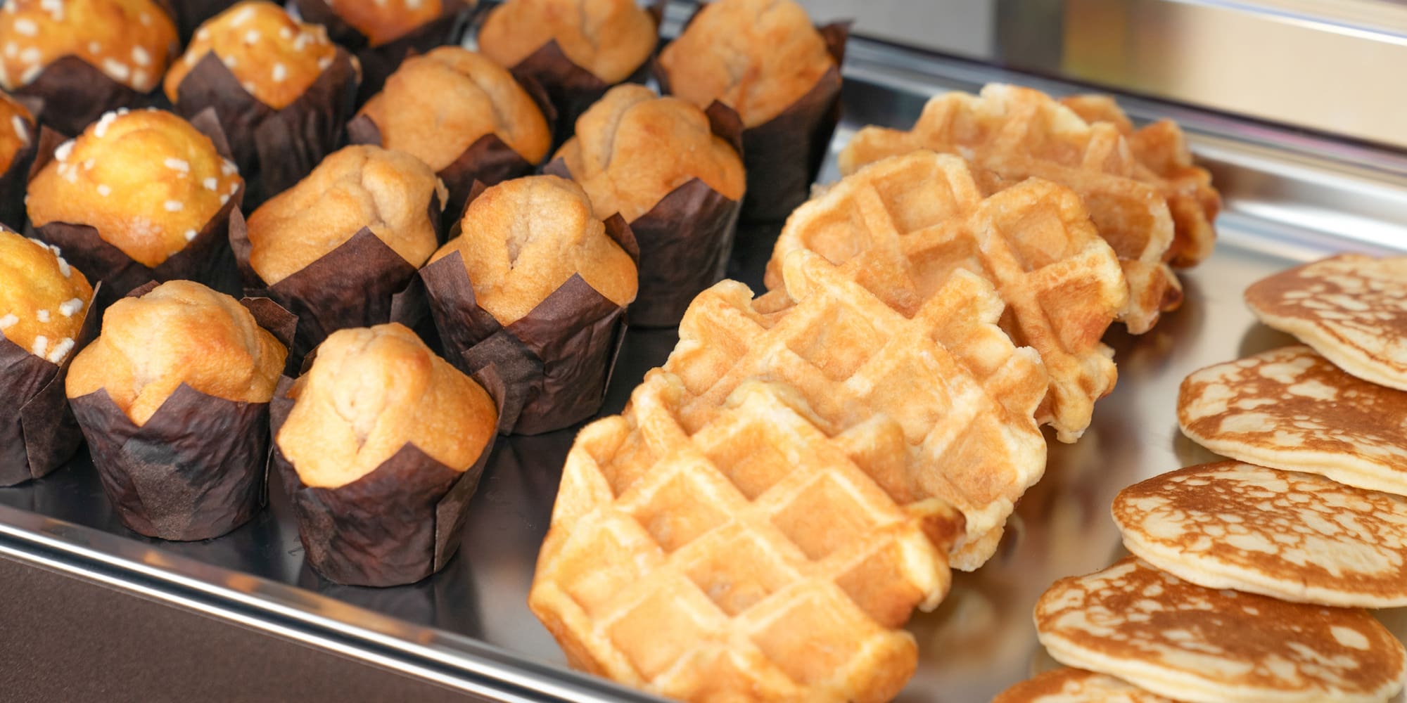 a tray of pastries and pastries