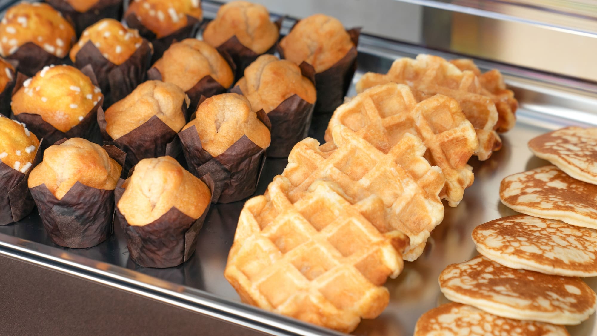 a tray of pastries and pastries