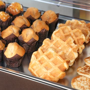 a tray of pastries and pastries