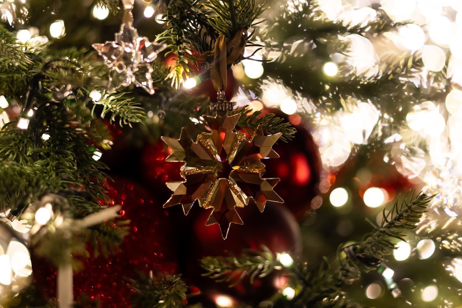 a christmas tree with ornaments