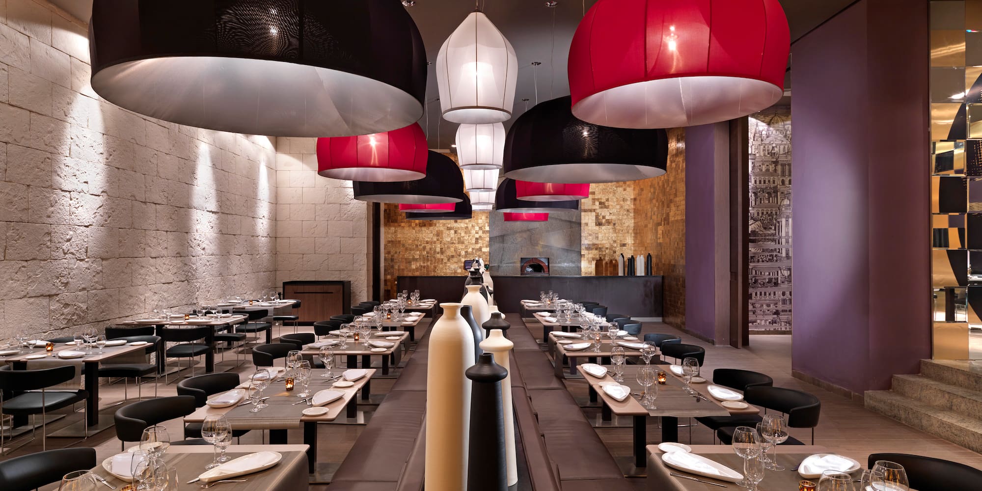 a restaurant with tables and chairs