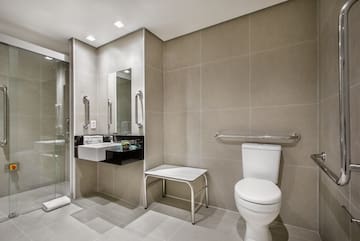 a bathroom with a sink and toilet