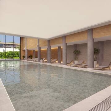 a pool inside a building