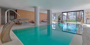 a swimming pool inside a house