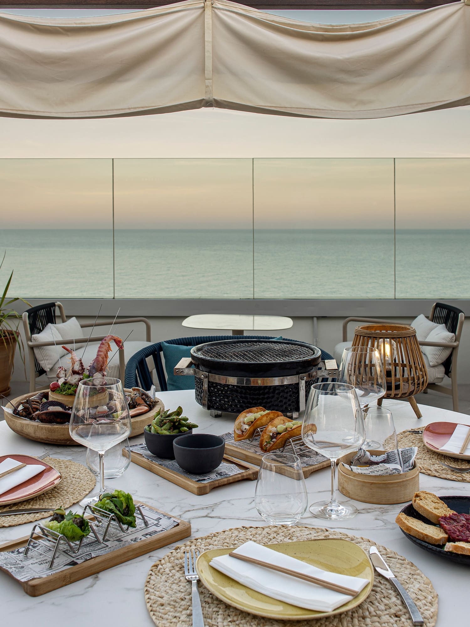 a table with food on it