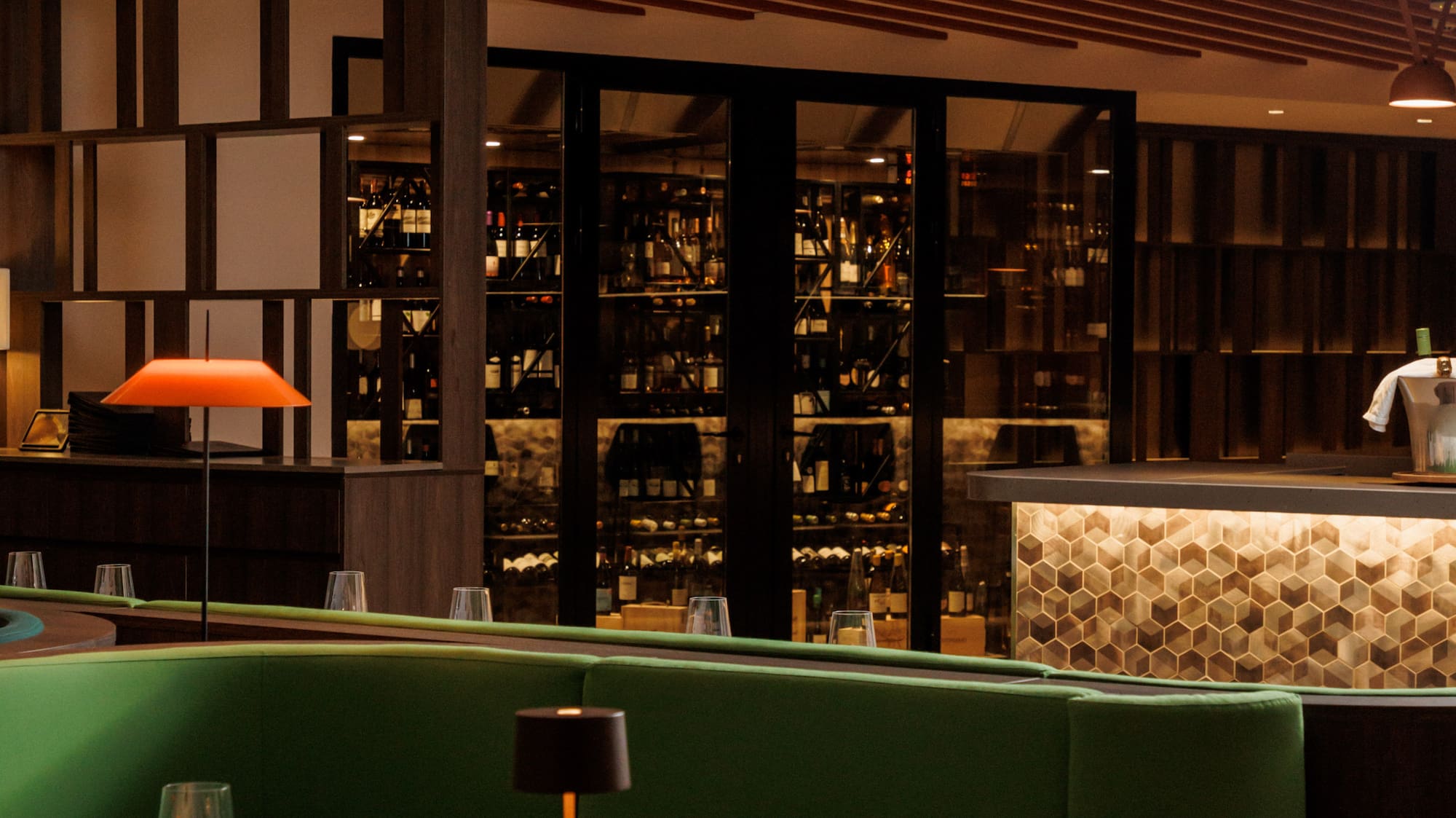 a restaurant with tables and chairs