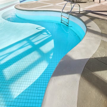 a pool with a ladder
