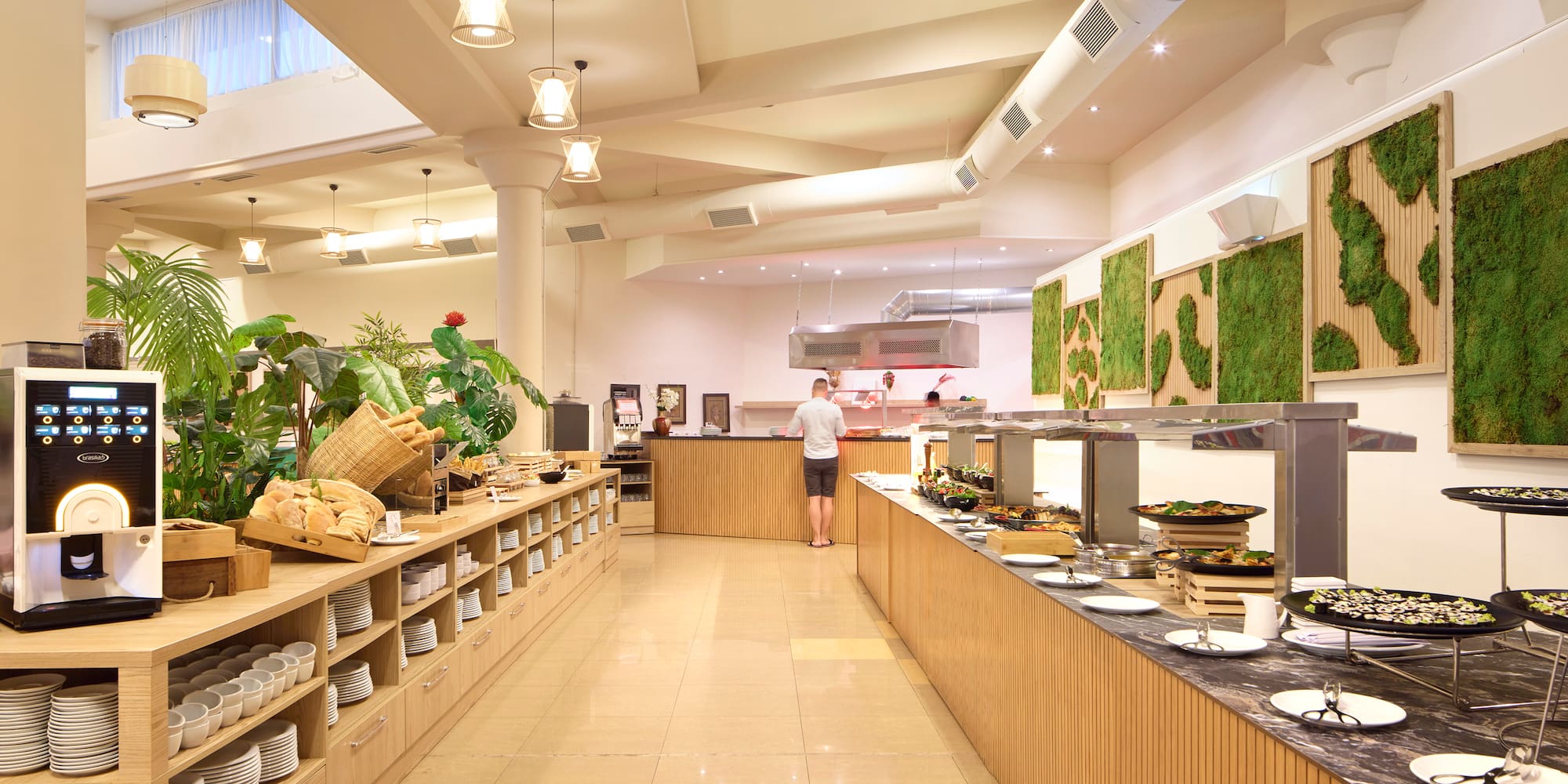 a food buffet in a restaurant