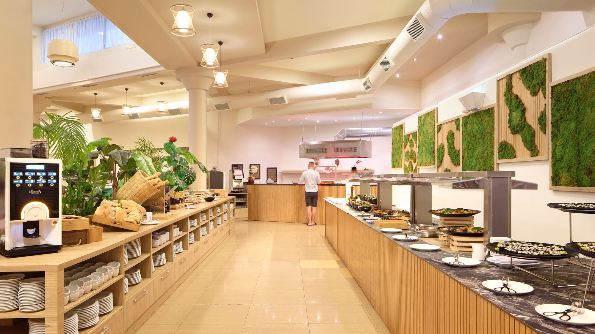 a food buffet in a restaurant