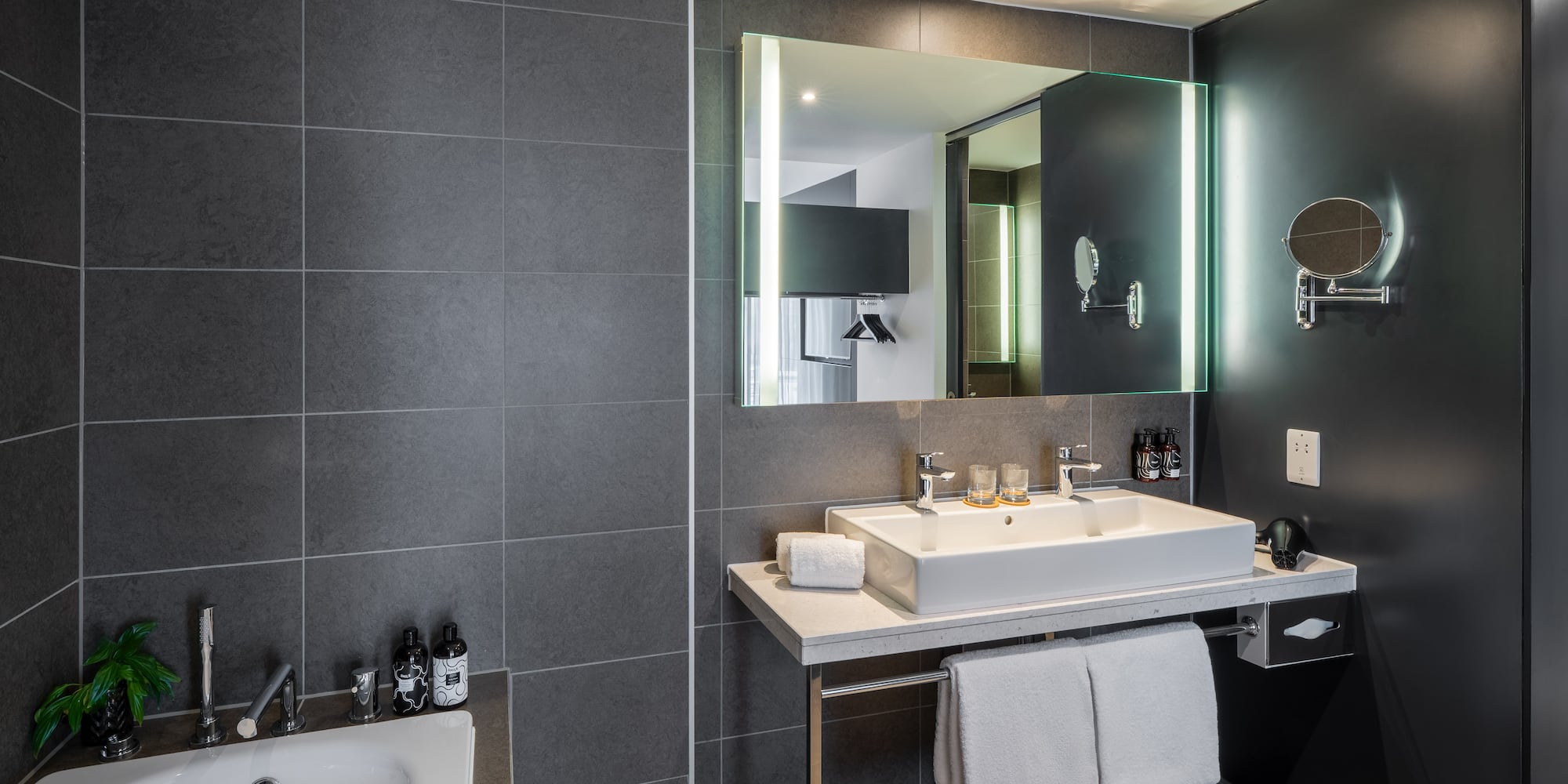 a bathroom with a sink and a bathtub