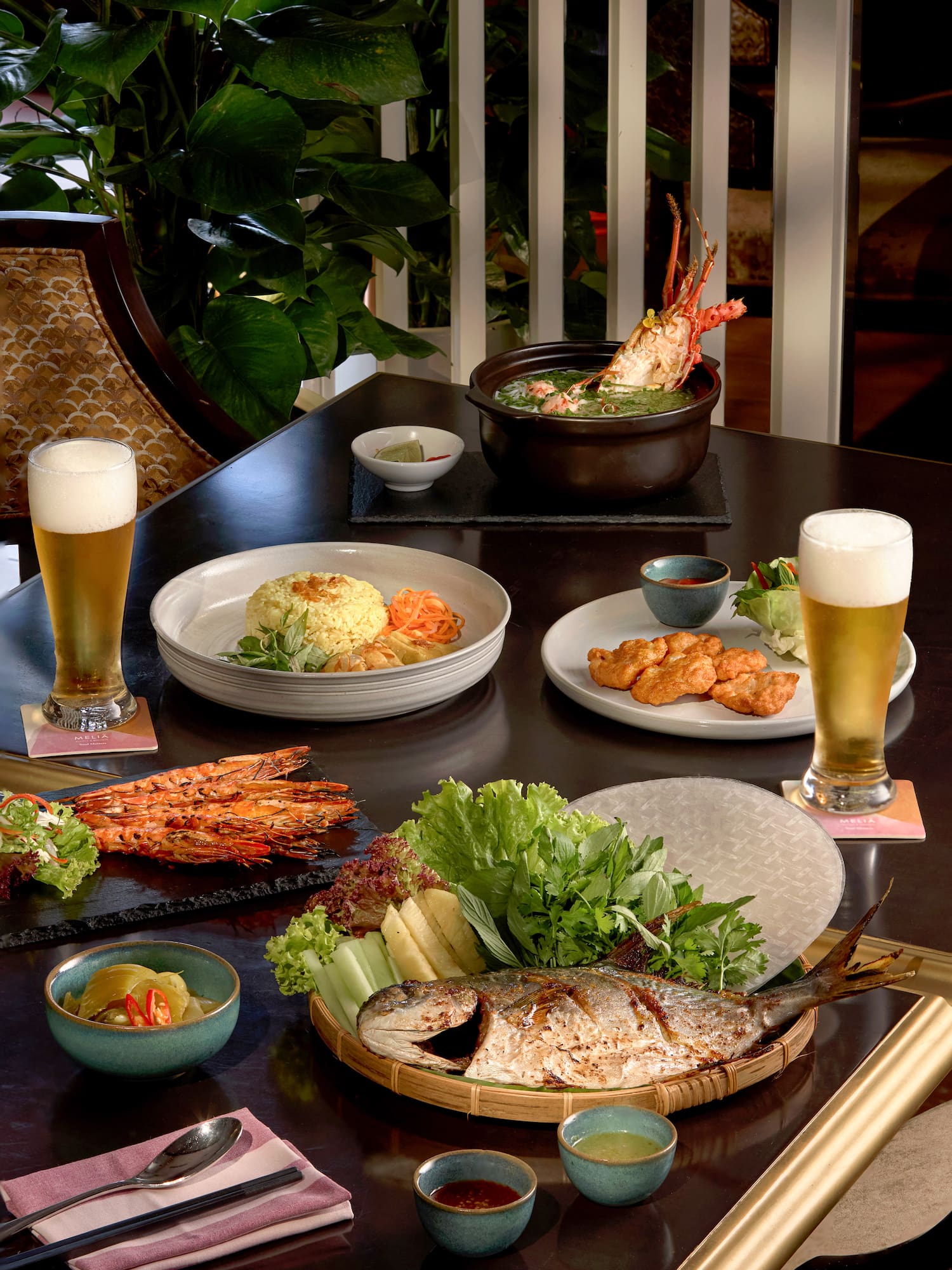 a table with food on it