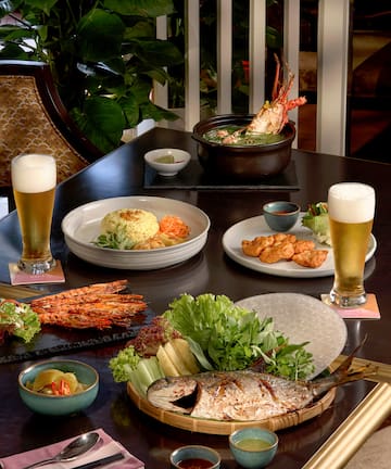 a table with food on it