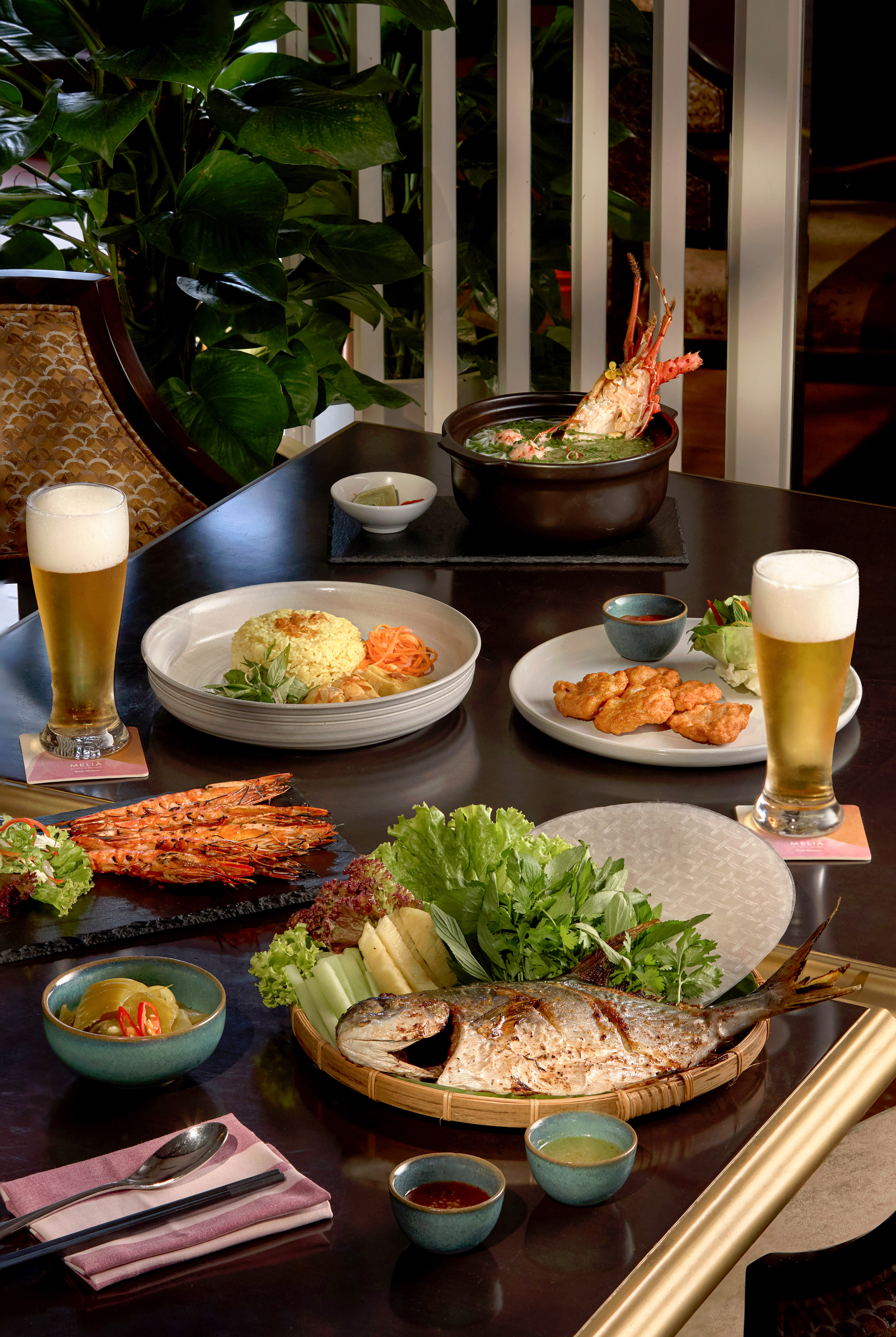 a table with food on it