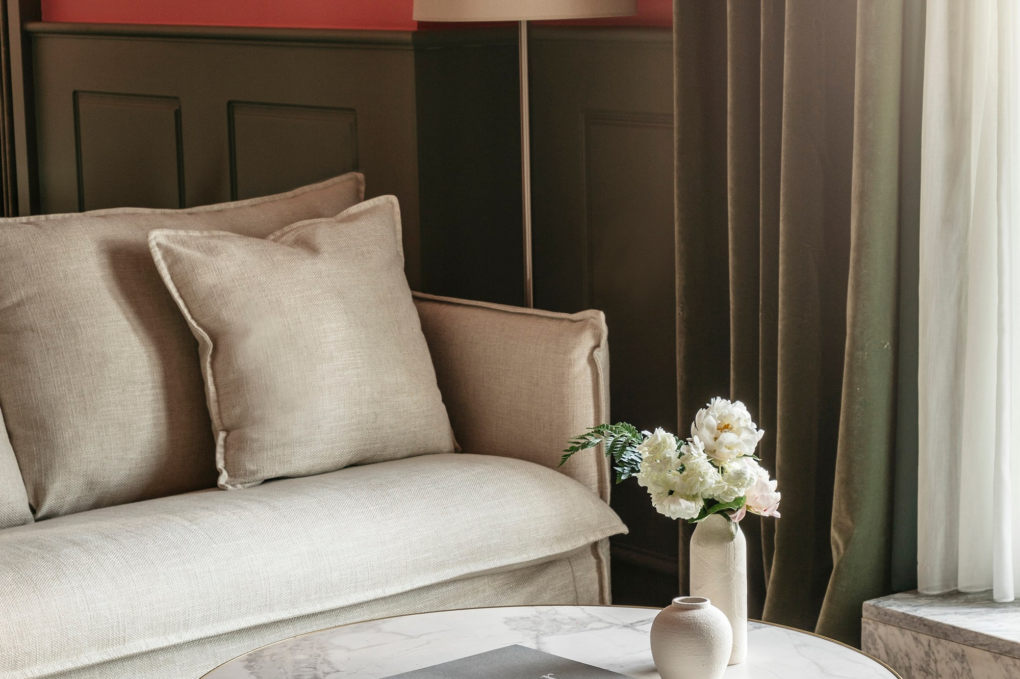 a coffee table in a living room