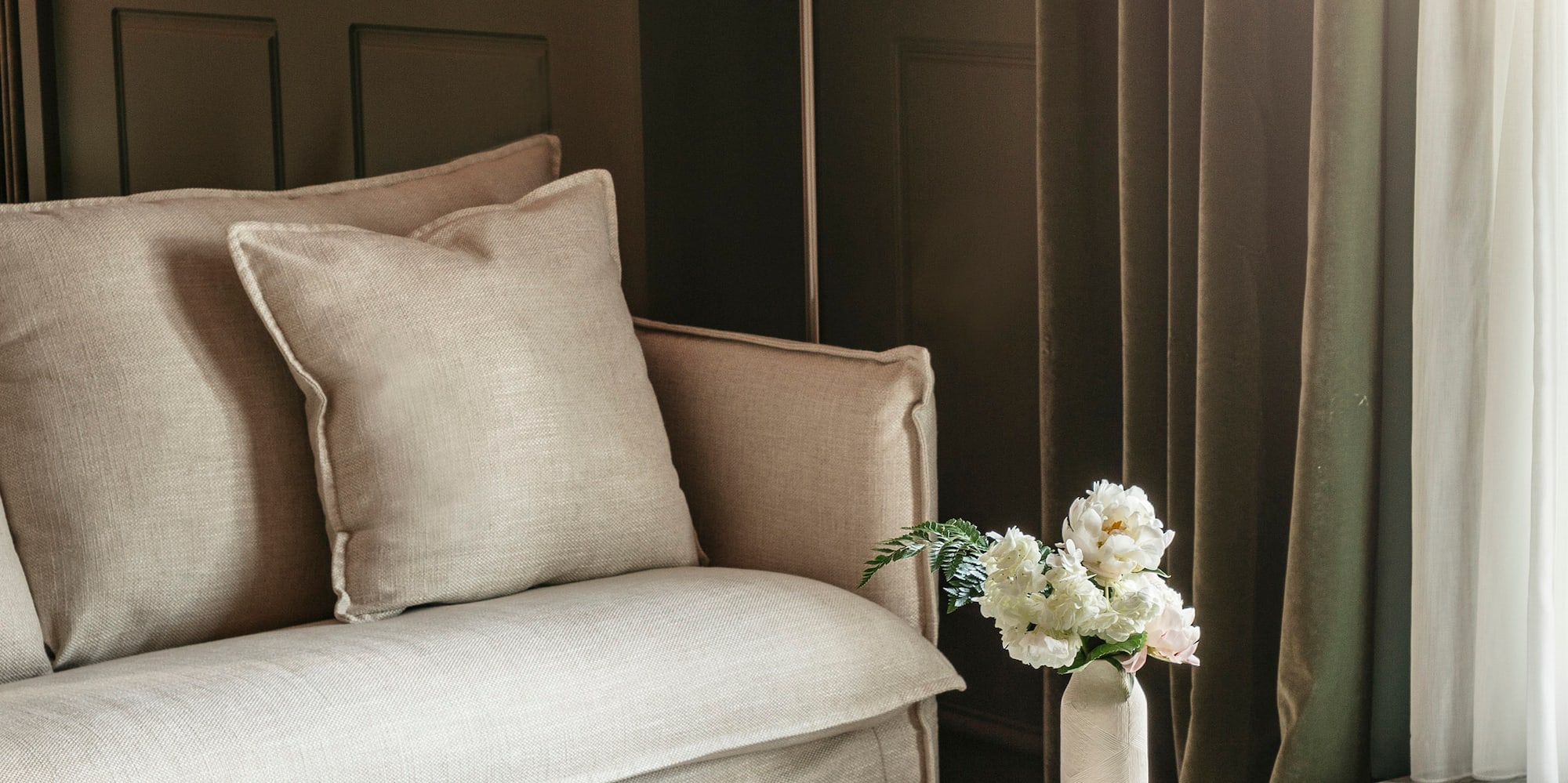 a coffee table in a living room