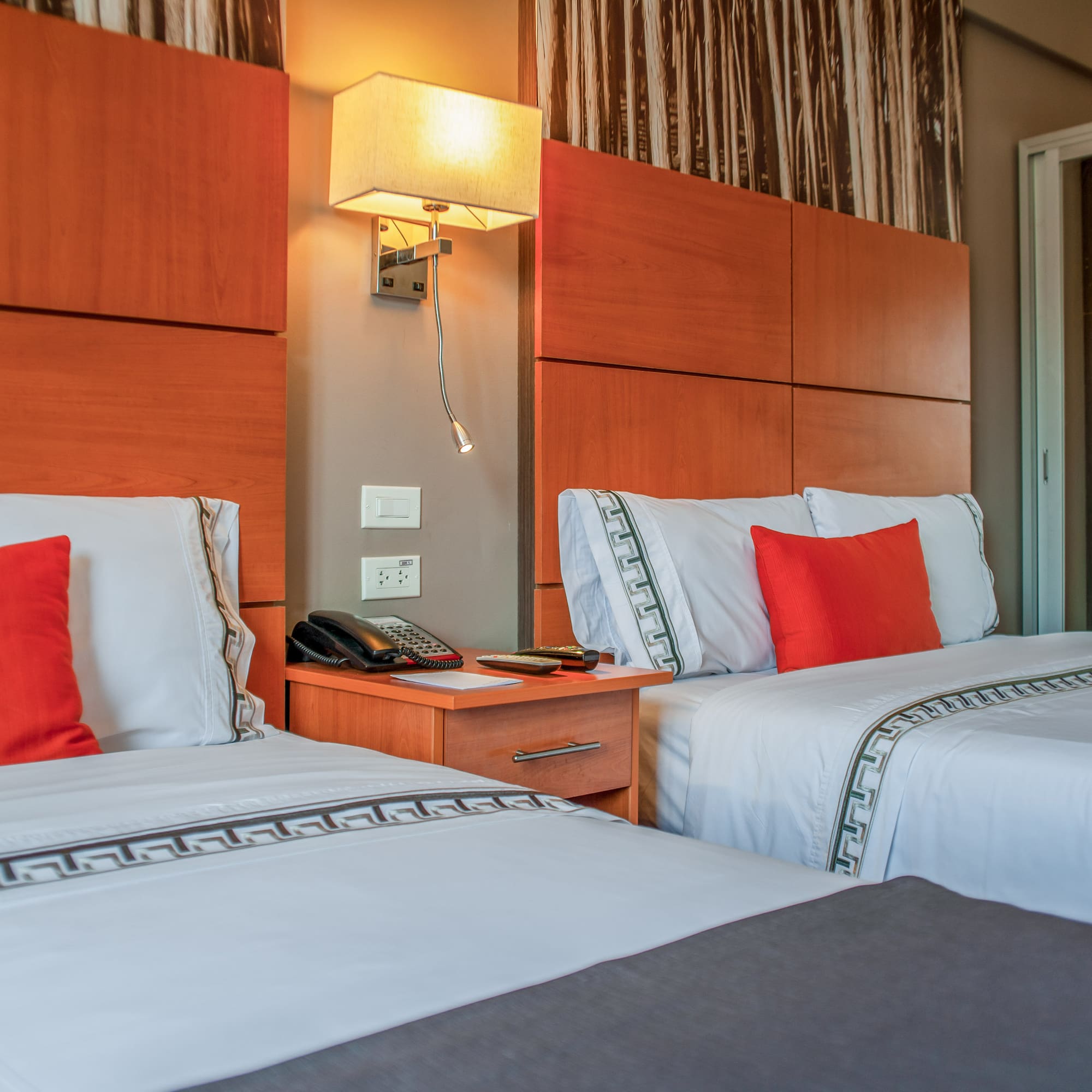 a room with two beds