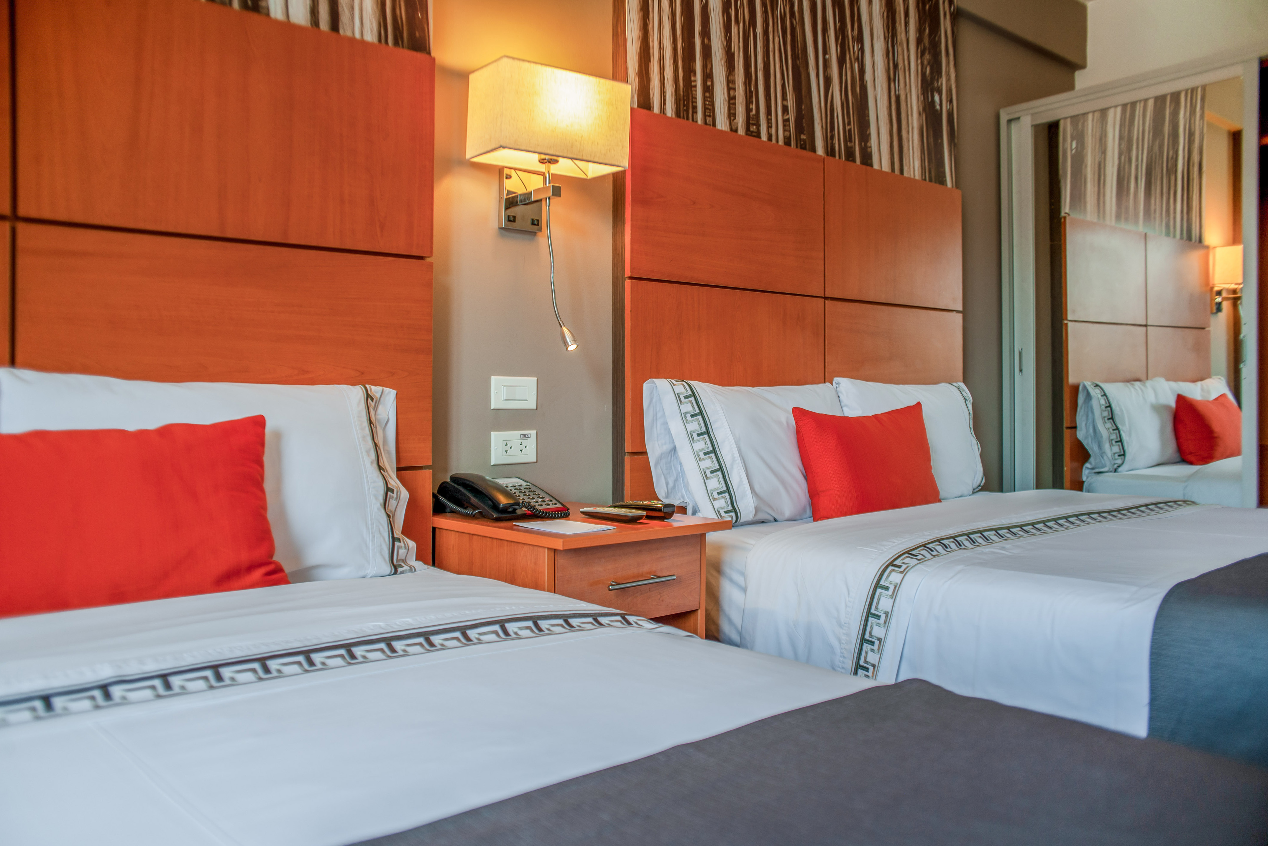 a room with two beds
