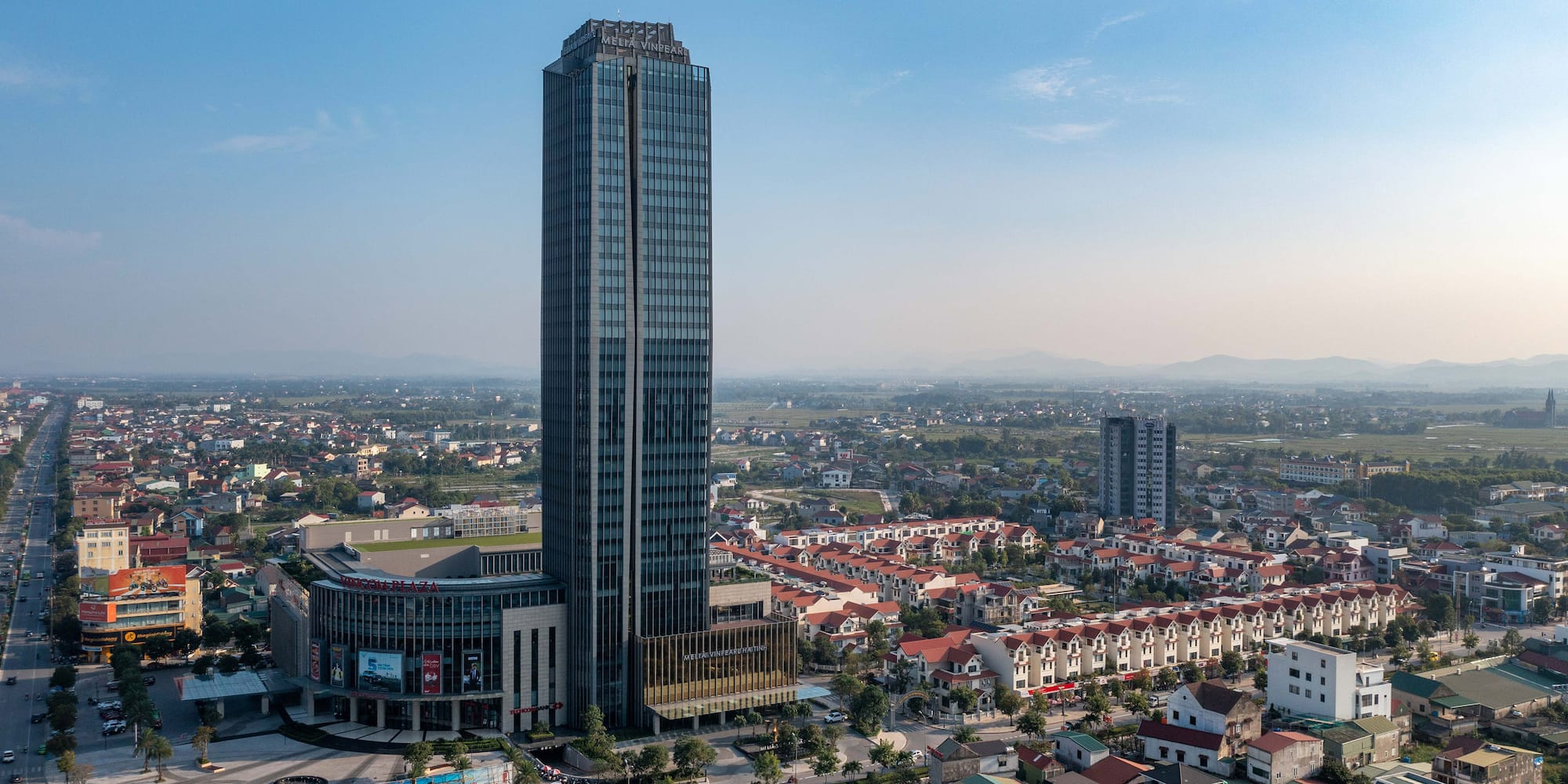 a tall building in a city