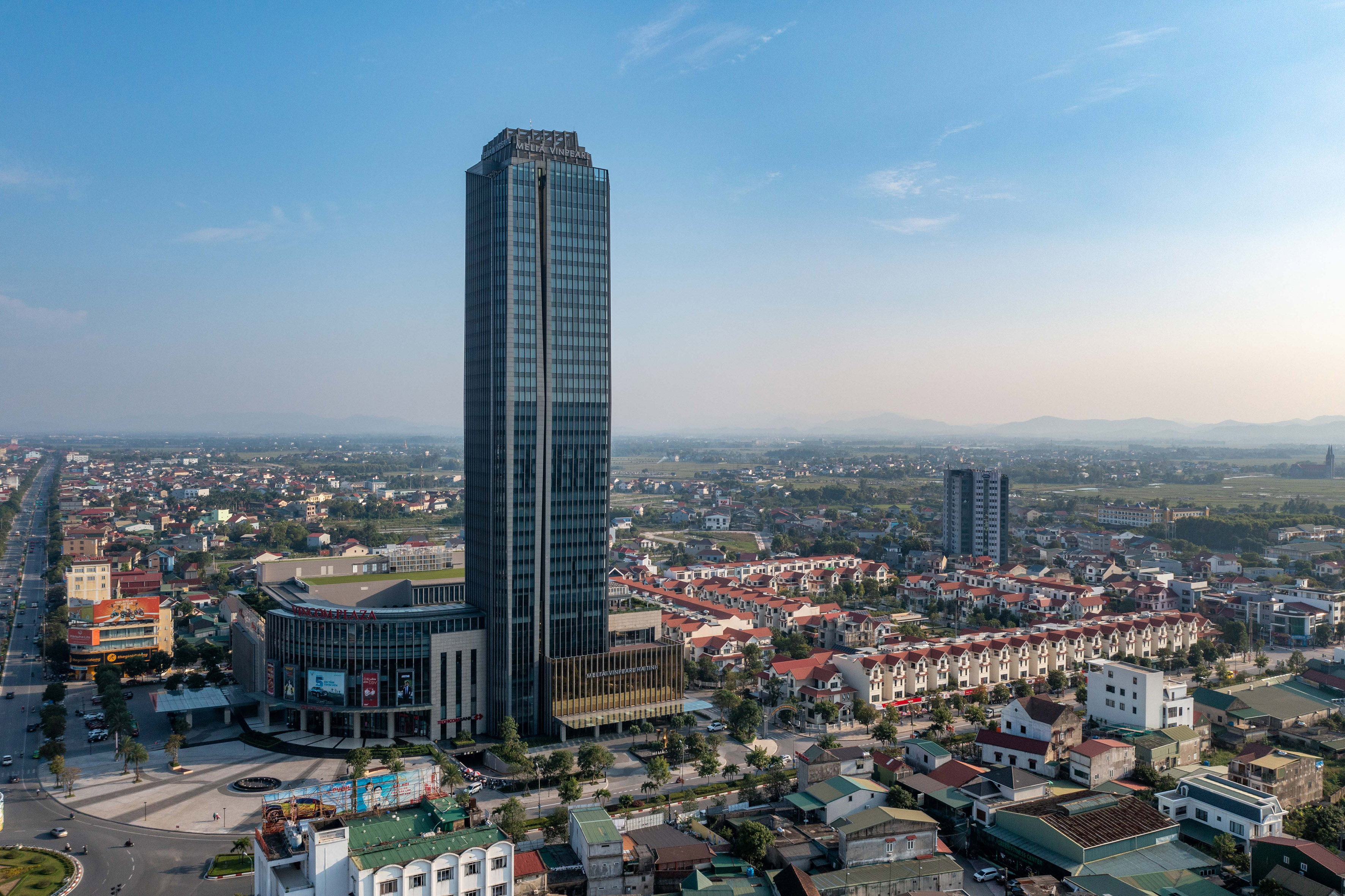a tall building in a city