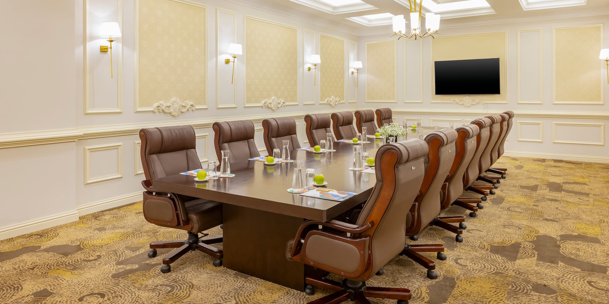 a conference room with chairs and a table