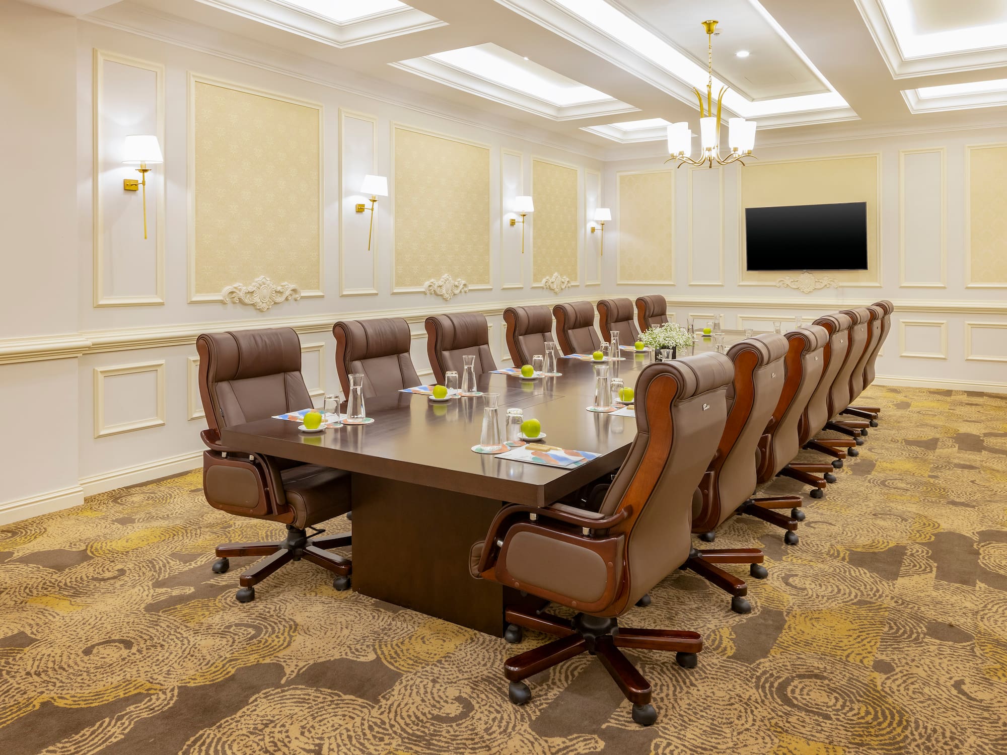 a conference room with chairs and a table