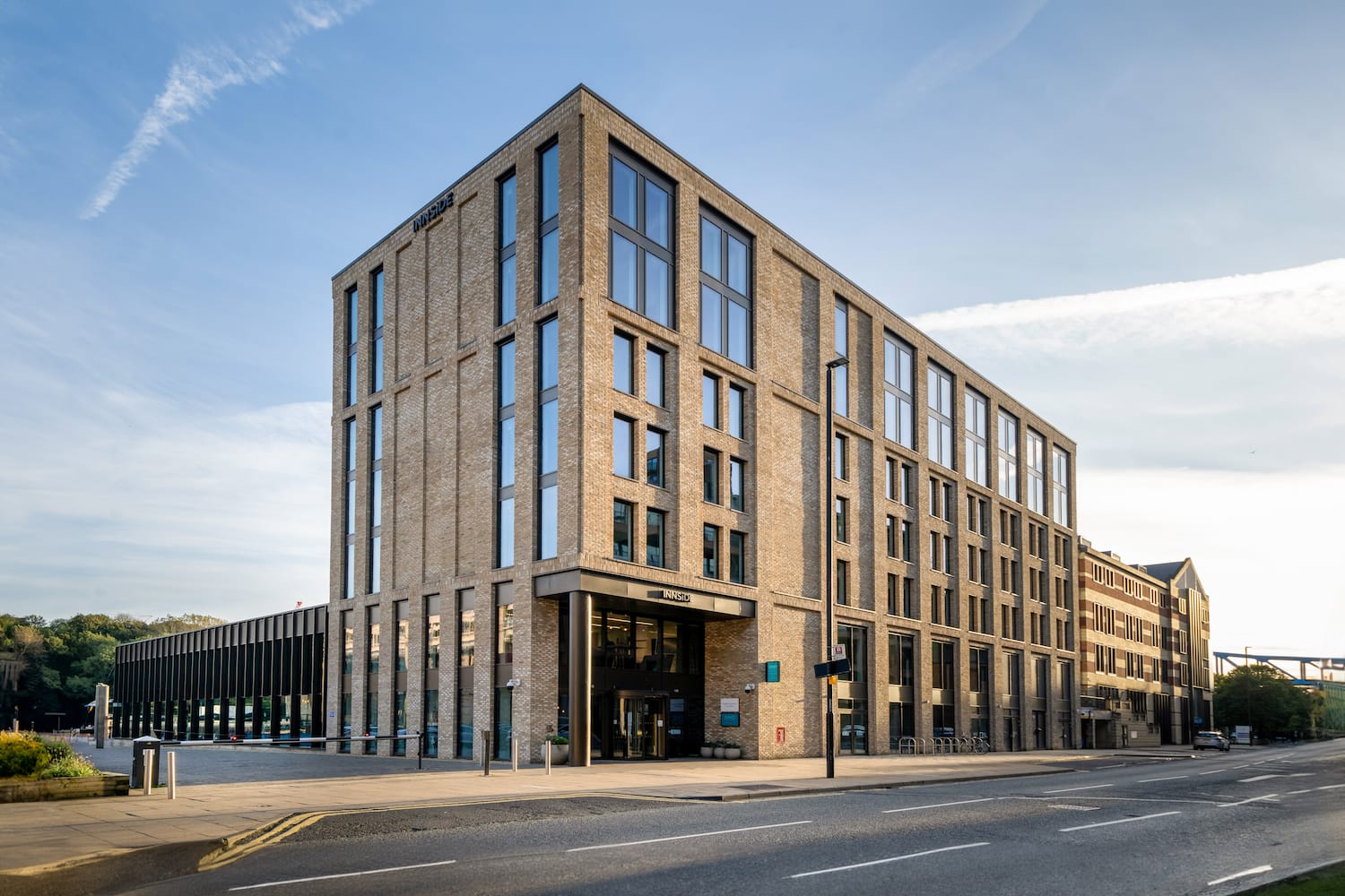 a building with many windows