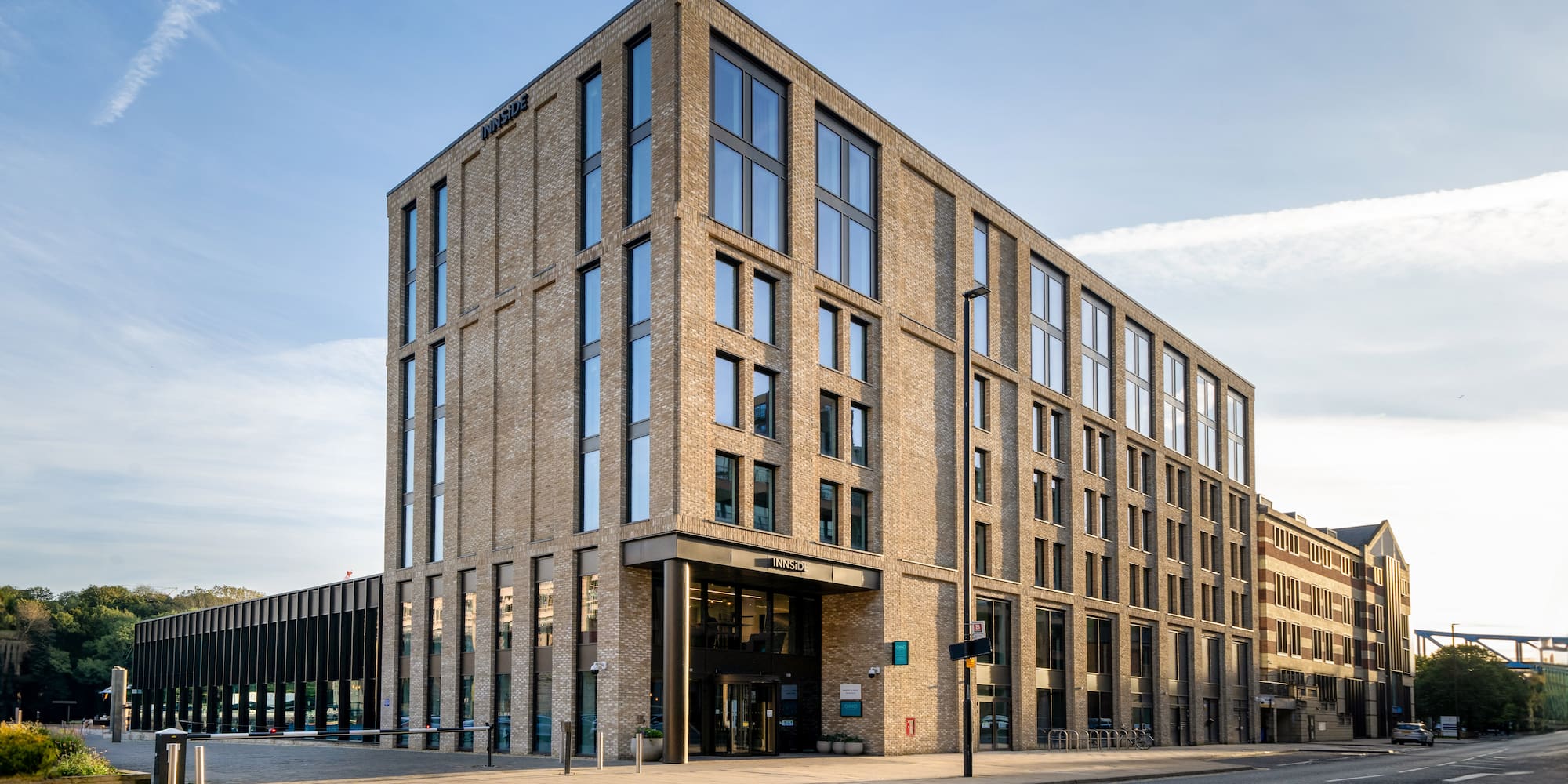 a building with many windows