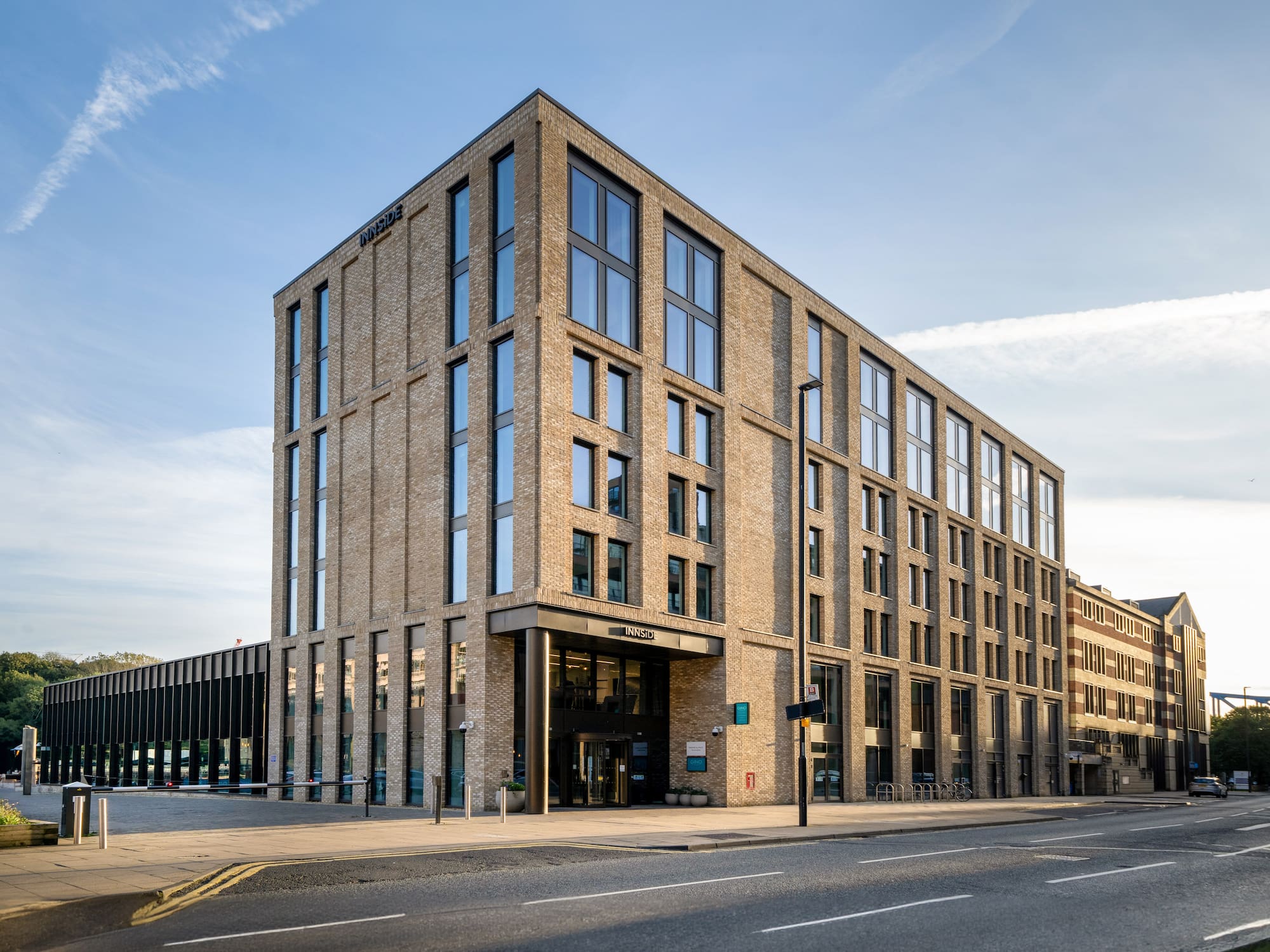 a building with many windows