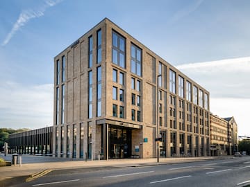 a building with many windows