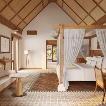 a room with a bed and a couch