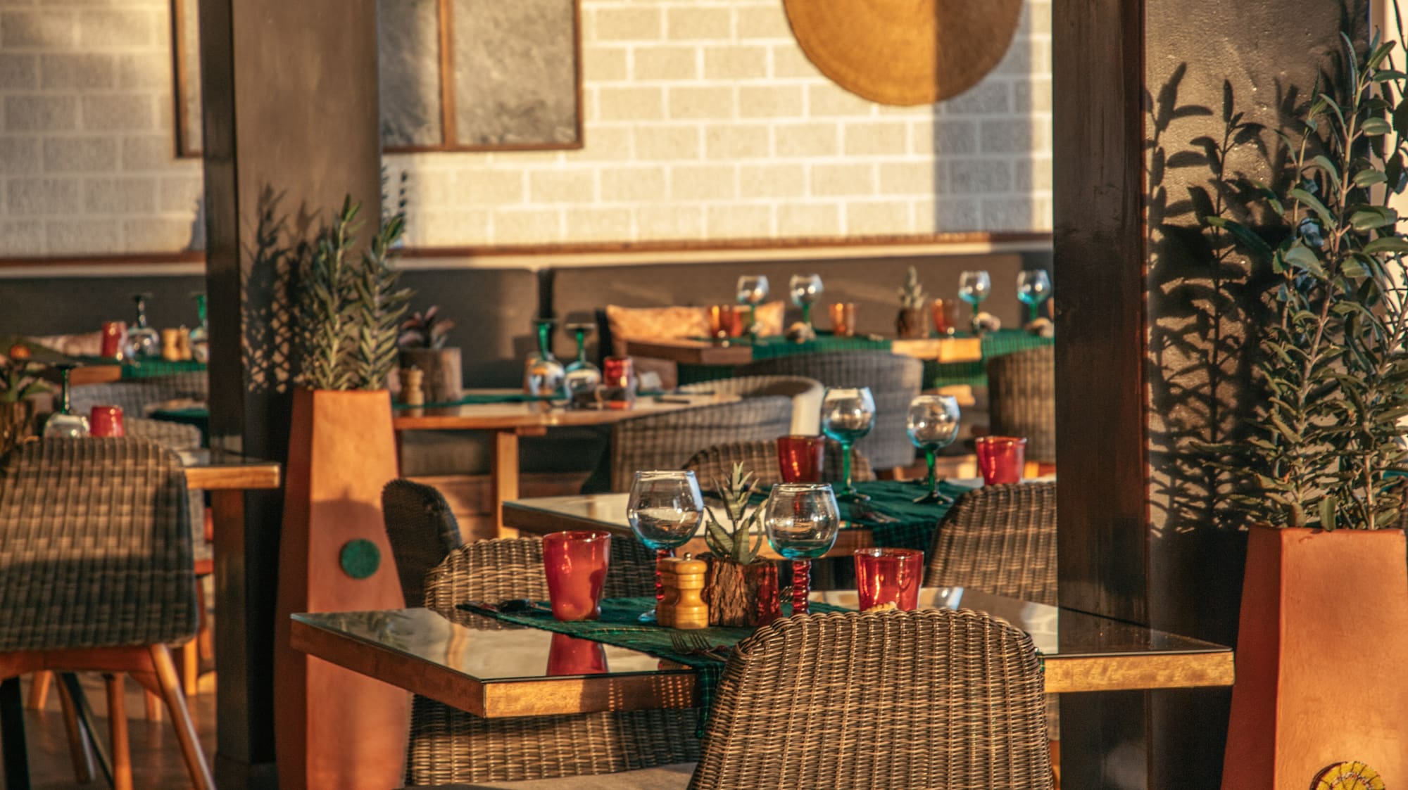 a restaurant with tables and chairs