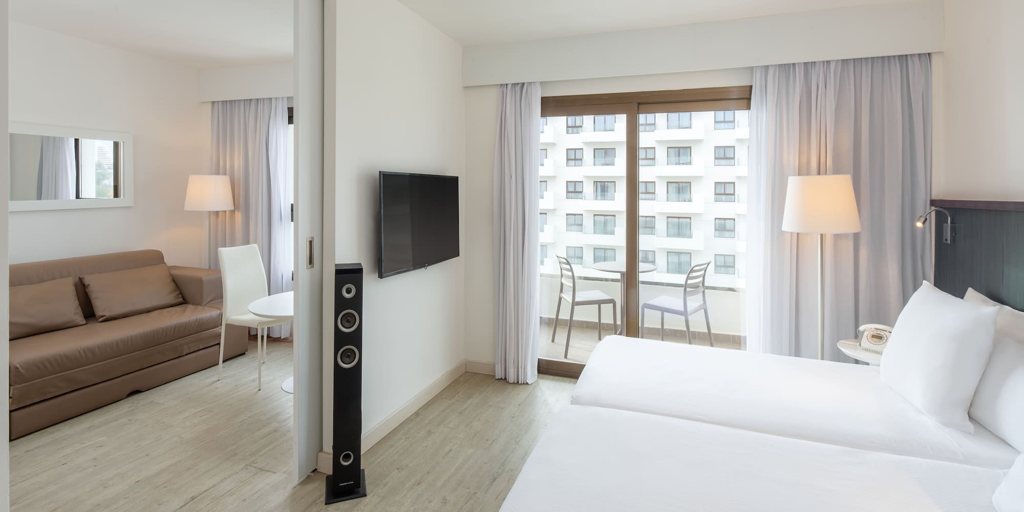 a room with a television and a couch