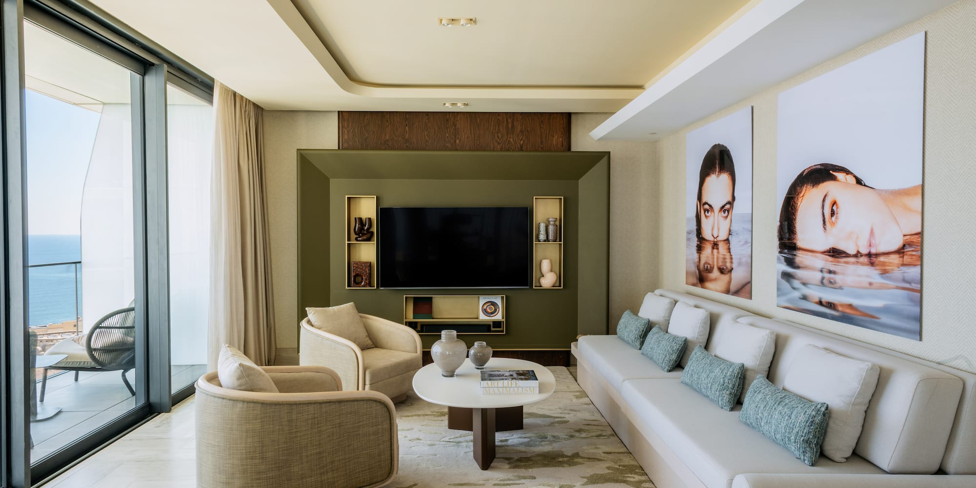 a living room with a couch and a tv