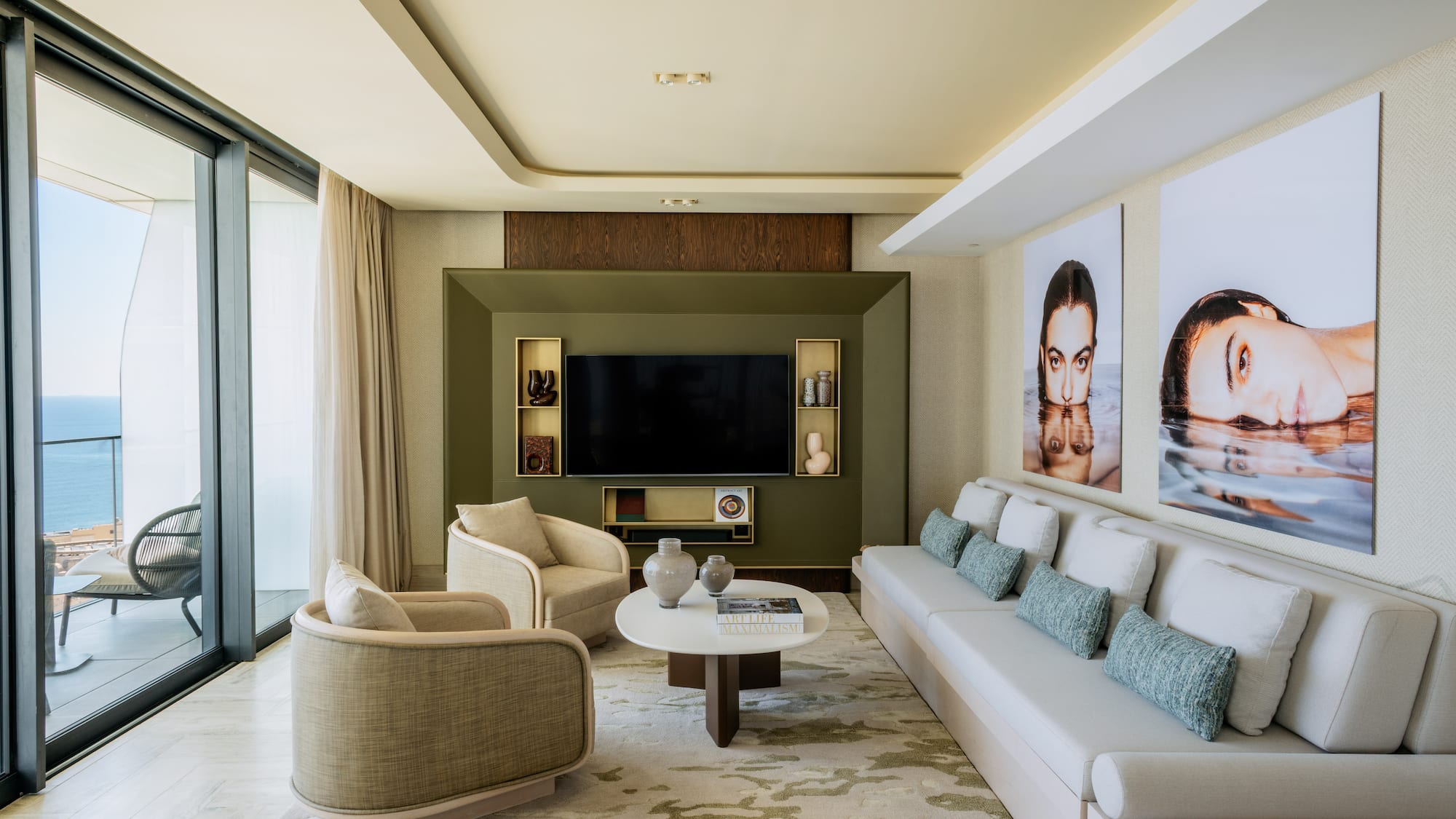 a living room with a couch and a tv