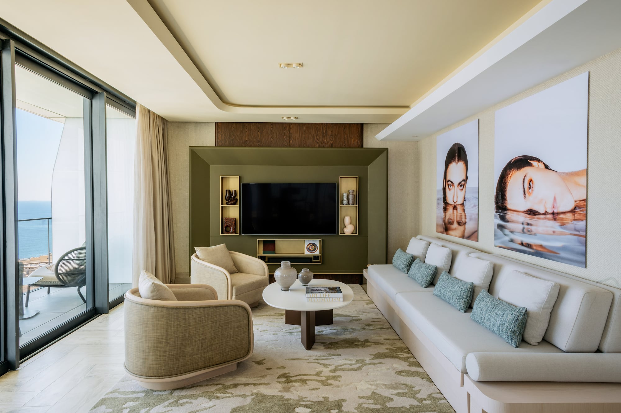 a living room with a couch and a tv