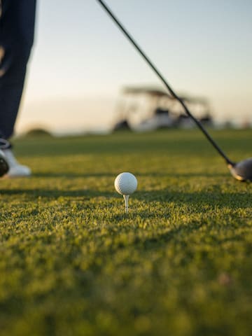 a golf ball on a tee