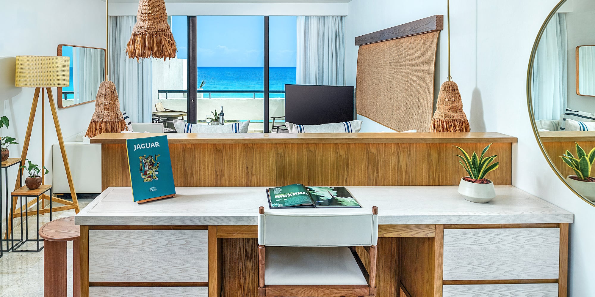 a desk with a book on it