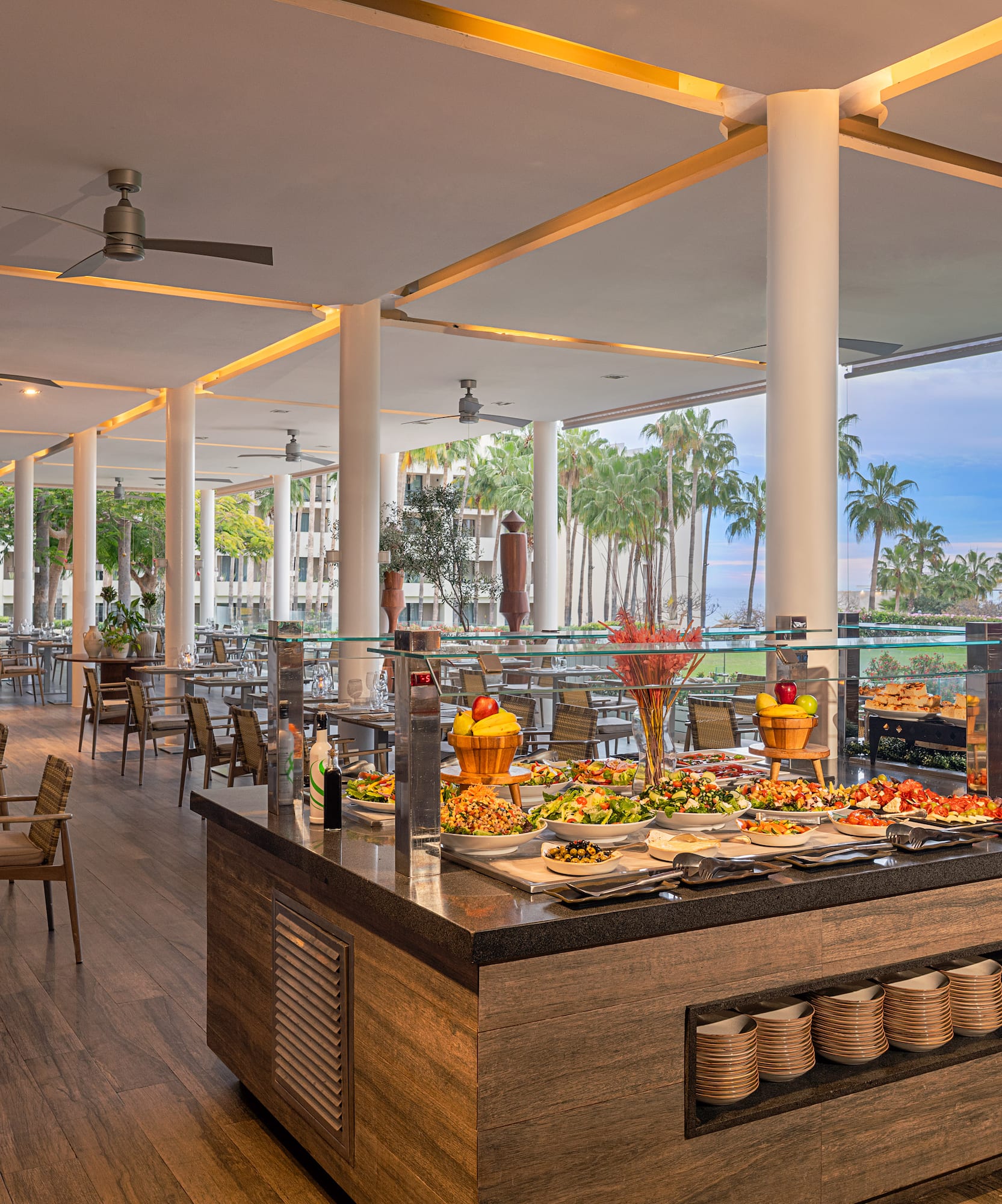 a food buffet in a restaurant