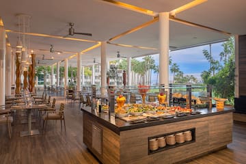 a food buffet in a restaurant