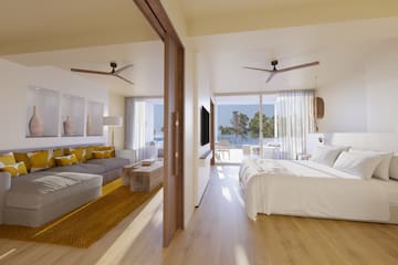 a room with a bed and a couch