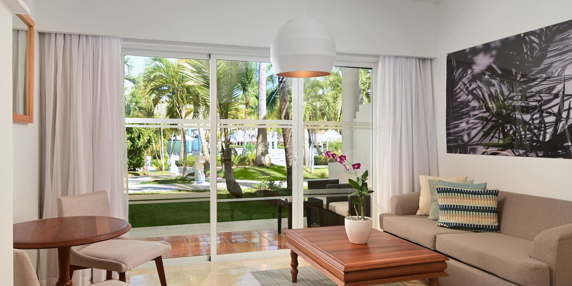 a living room with a couch and a coffee table